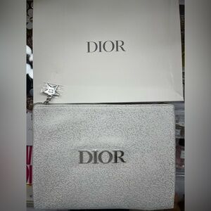 Dior Silver Cosmetic Bag